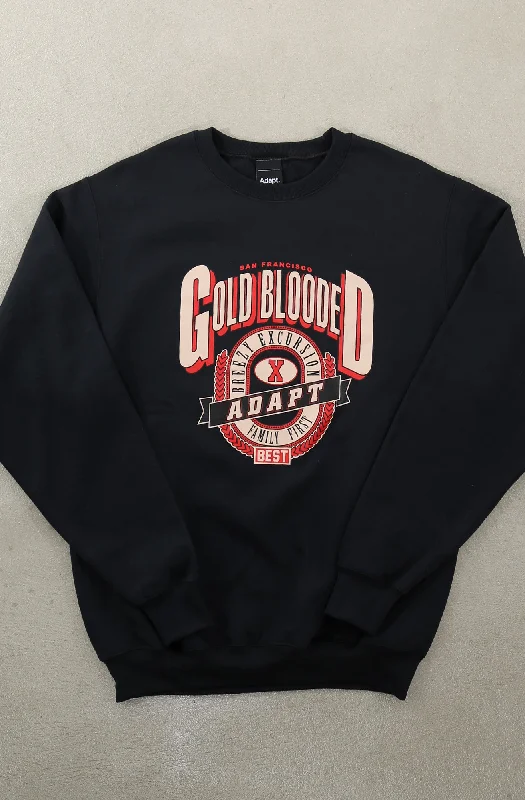 Breezy Excursion X Adapt :: Gold Blooded Breezy (Men's Black Crewneck Sweatshirt)