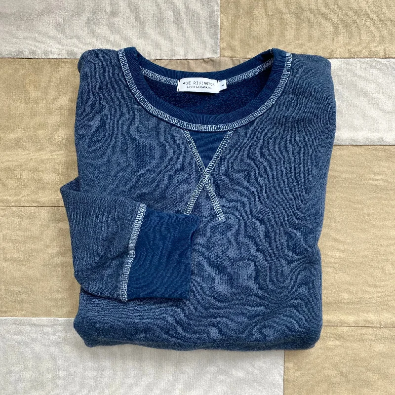 French Terry Crewneck Sweatshirt, Navy