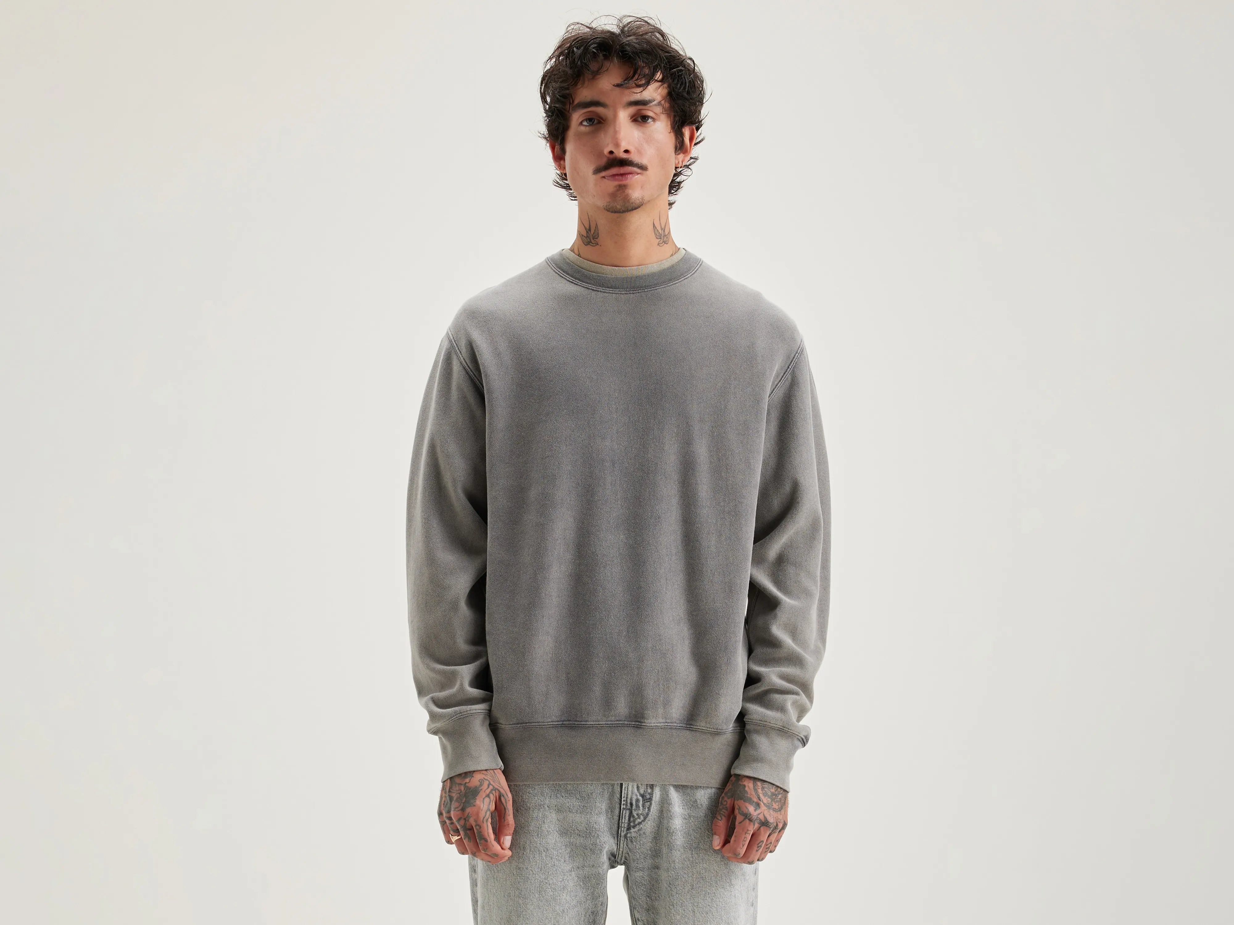 Flake crew-neck sweatshirt (242 / M / DEEP GREY)