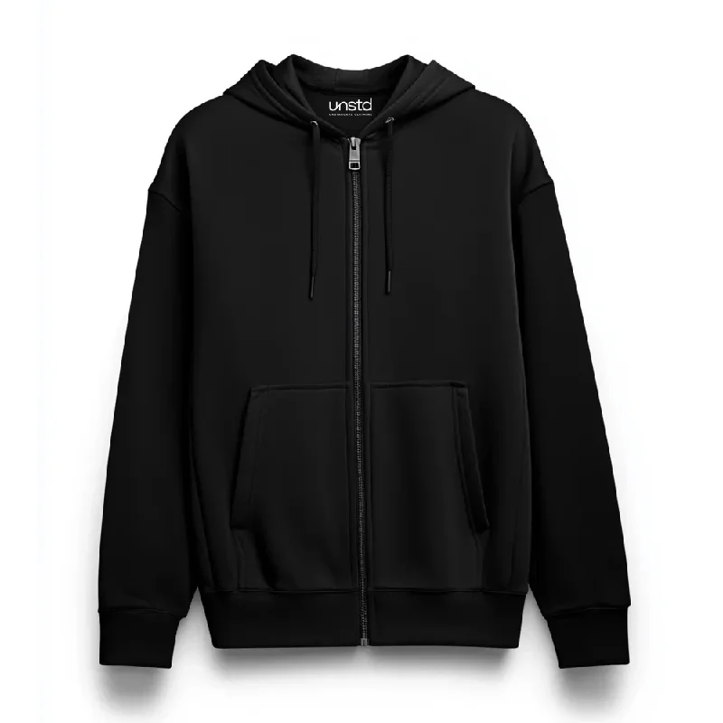 Solid Zipper Hoodie Plus Size